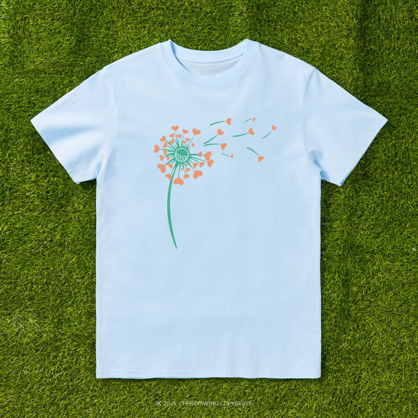 Cherryswing Dandelion Hearts T-shirt For Women