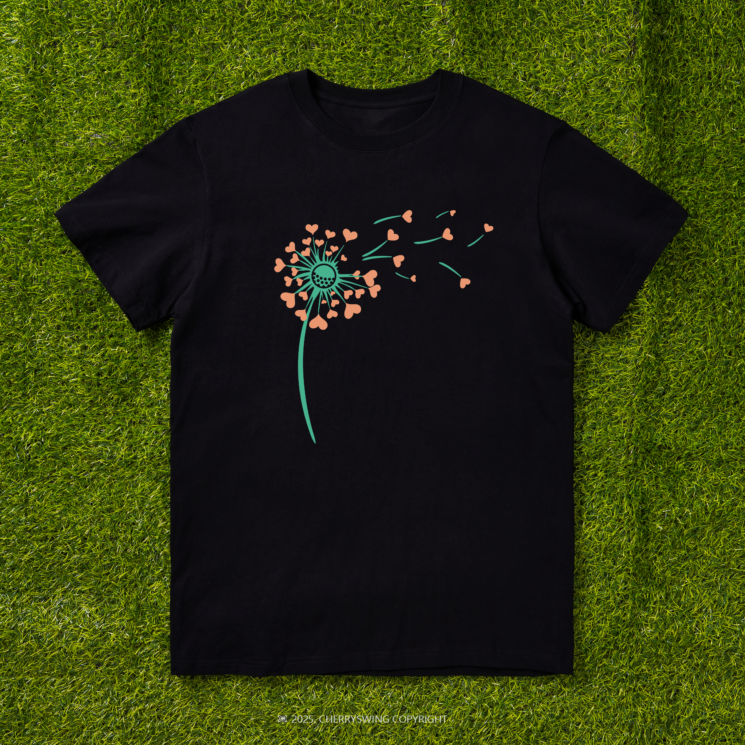 Cherryswing Dandelion Hearts T-shirt For Women