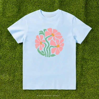Cherryswing Floral Ring T-shirt For Women