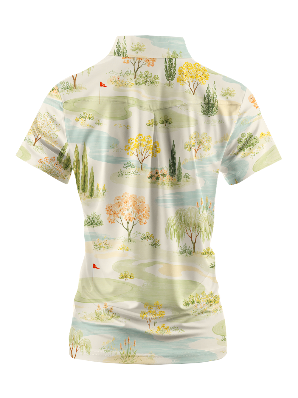 Cherryswing Women's Watercolor Fairway Short Sleeve Golf Shirt