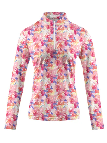 Cherryswing Women's Riot Of Colors Long Sleeve Golf Shirt