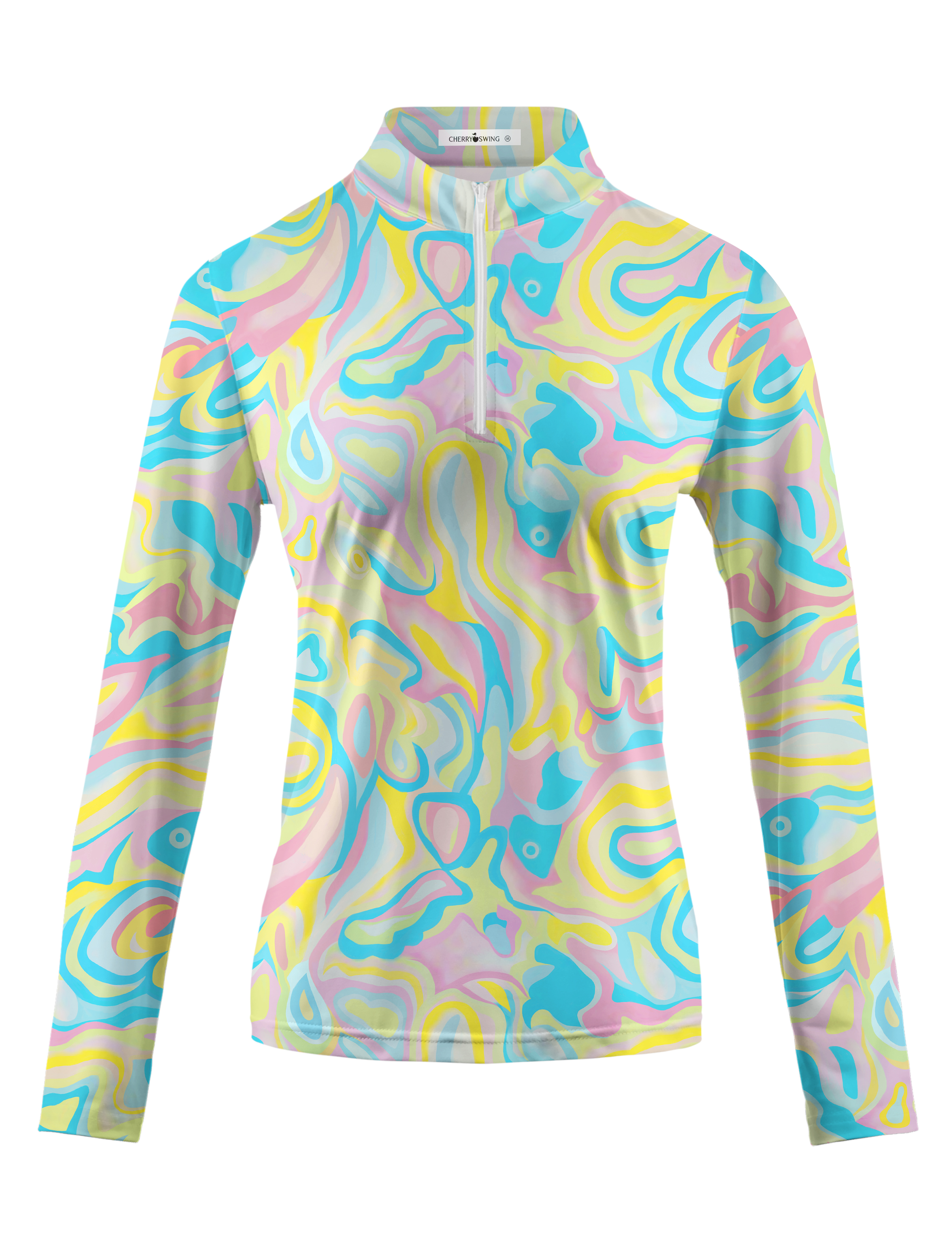Cherryswing Women's Colorful Fish Long Sleeve Golf Shirt