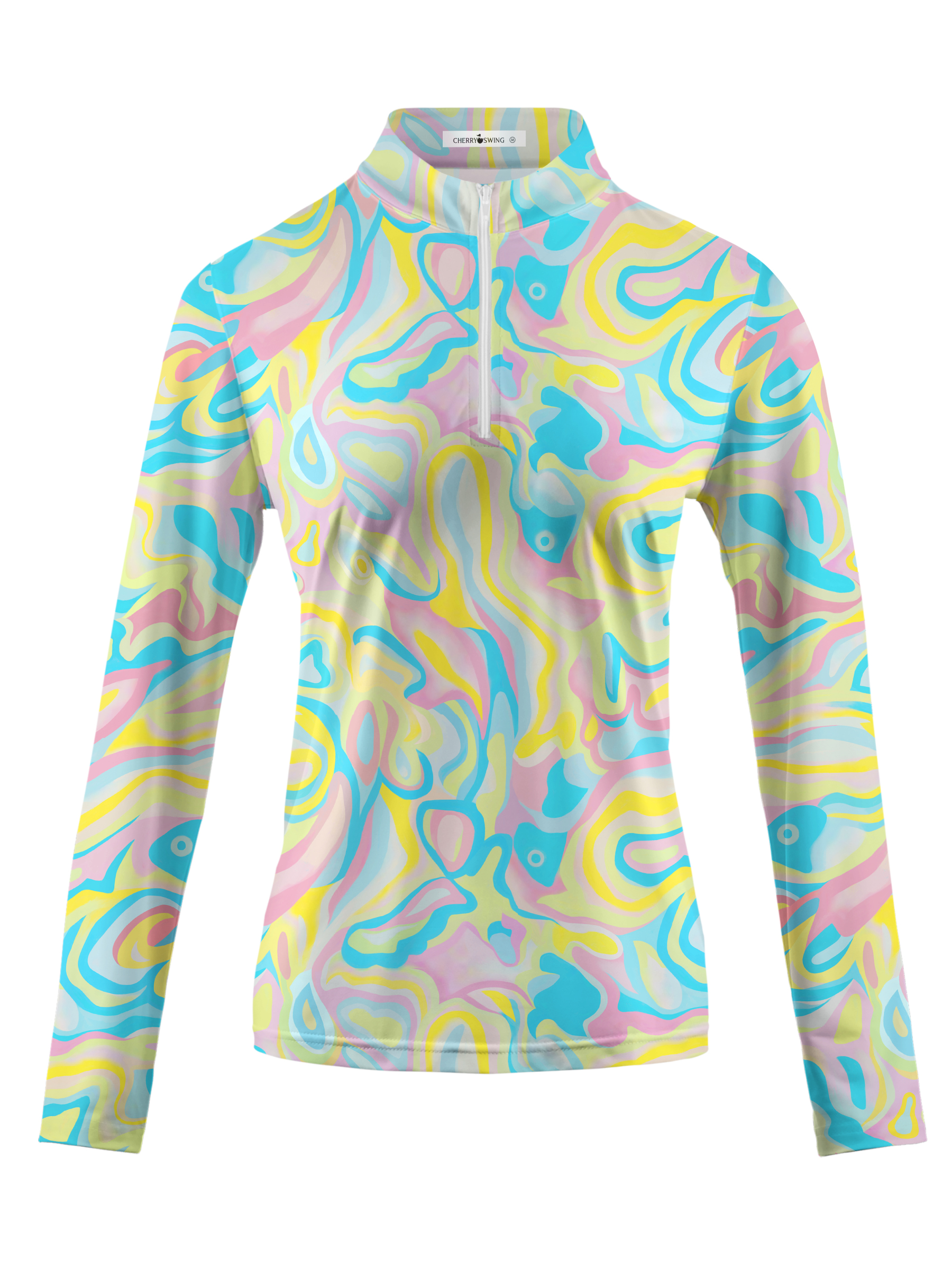 Cherryswing Women's Colorful Fish Long Sleeve Golf Shirt