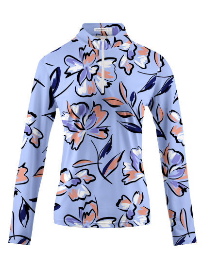 Cherryswing Women's Lilac Floral Long Sleeve Golf Shirt