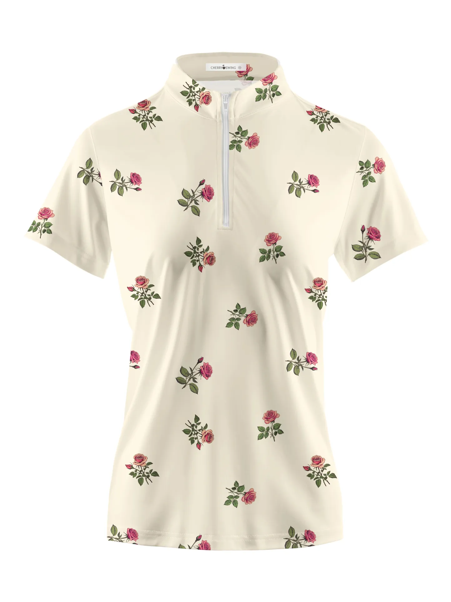 Cherryswing Women's Floral Haven Golf Short Sleeve Polo Shirt