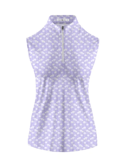 Cherryswing Women's Sleeveless 1/4 Zip Golf Polo Shirt