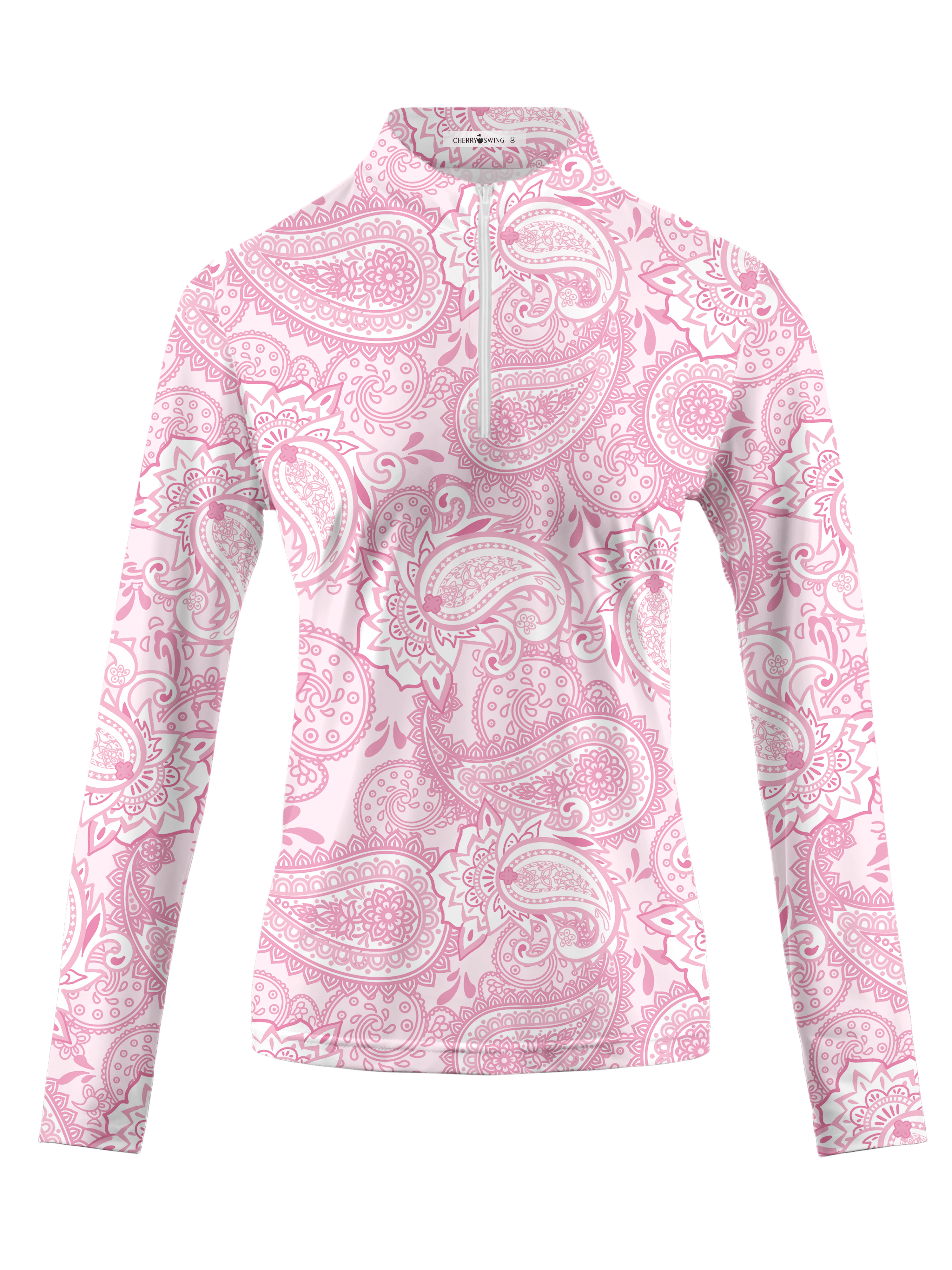 Cherryswing Women's Cashew Flower Golf Long Sleeve Polo Shirt