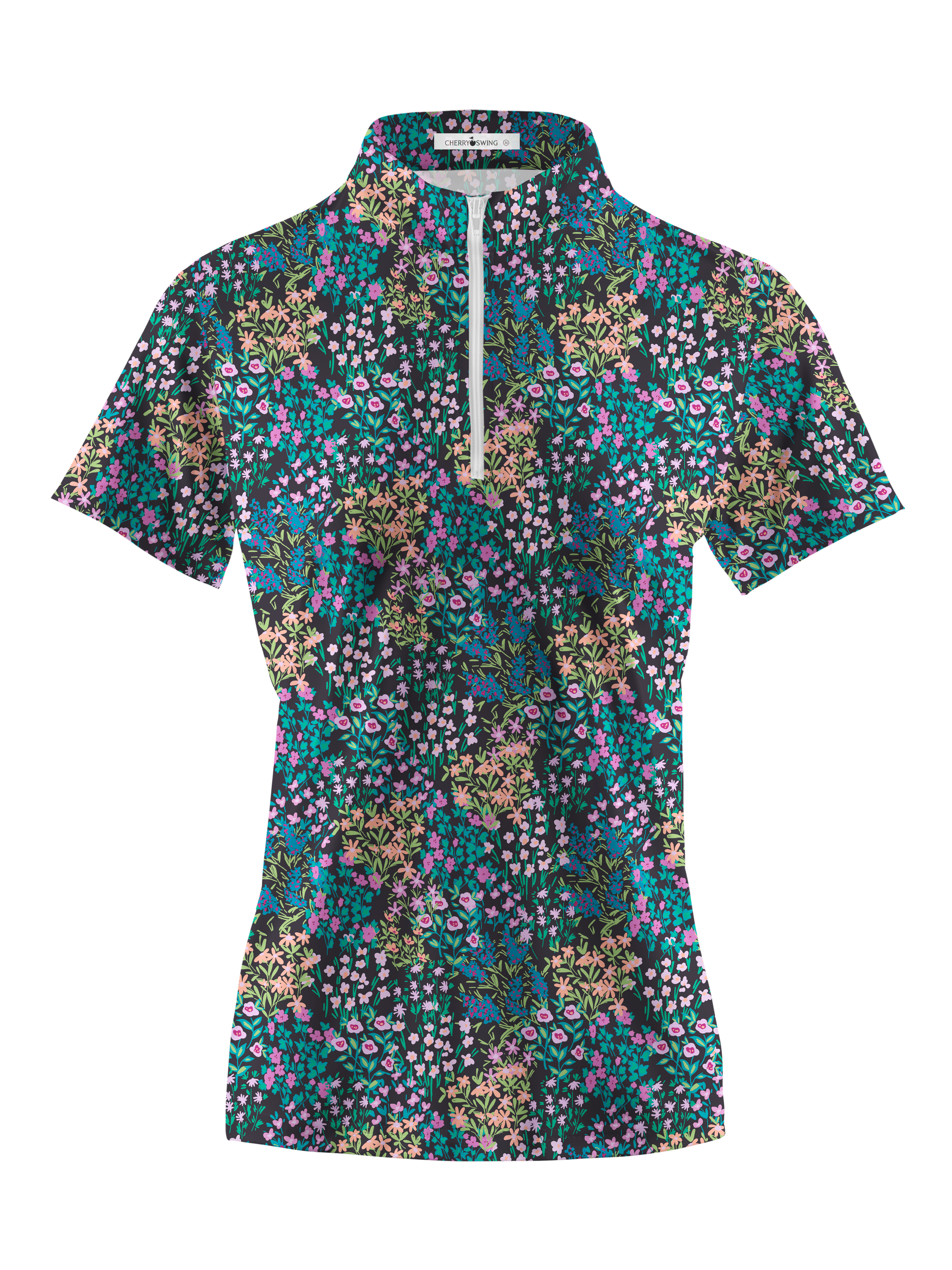 Cherryswing Women's Blossom Golf Short Sleeve Polo Shirt
