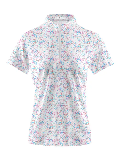 Cherryswing Women's Ink Splash Golf Short Sleeve Polo Shirt