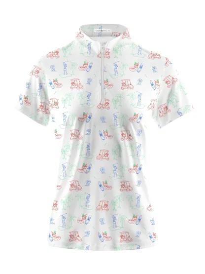 Cherryswing Women's Golf Course Short Sleeve Golf Polo Shirt