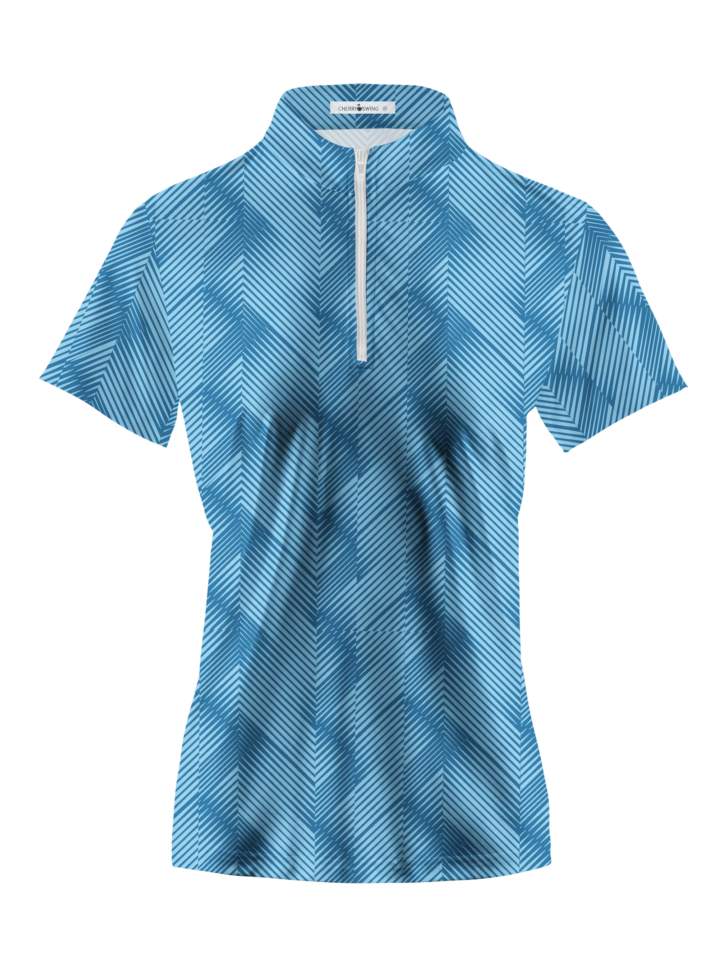 Cherryswing Women's Water Ripples Golf Short Sleeve Polo Shirt