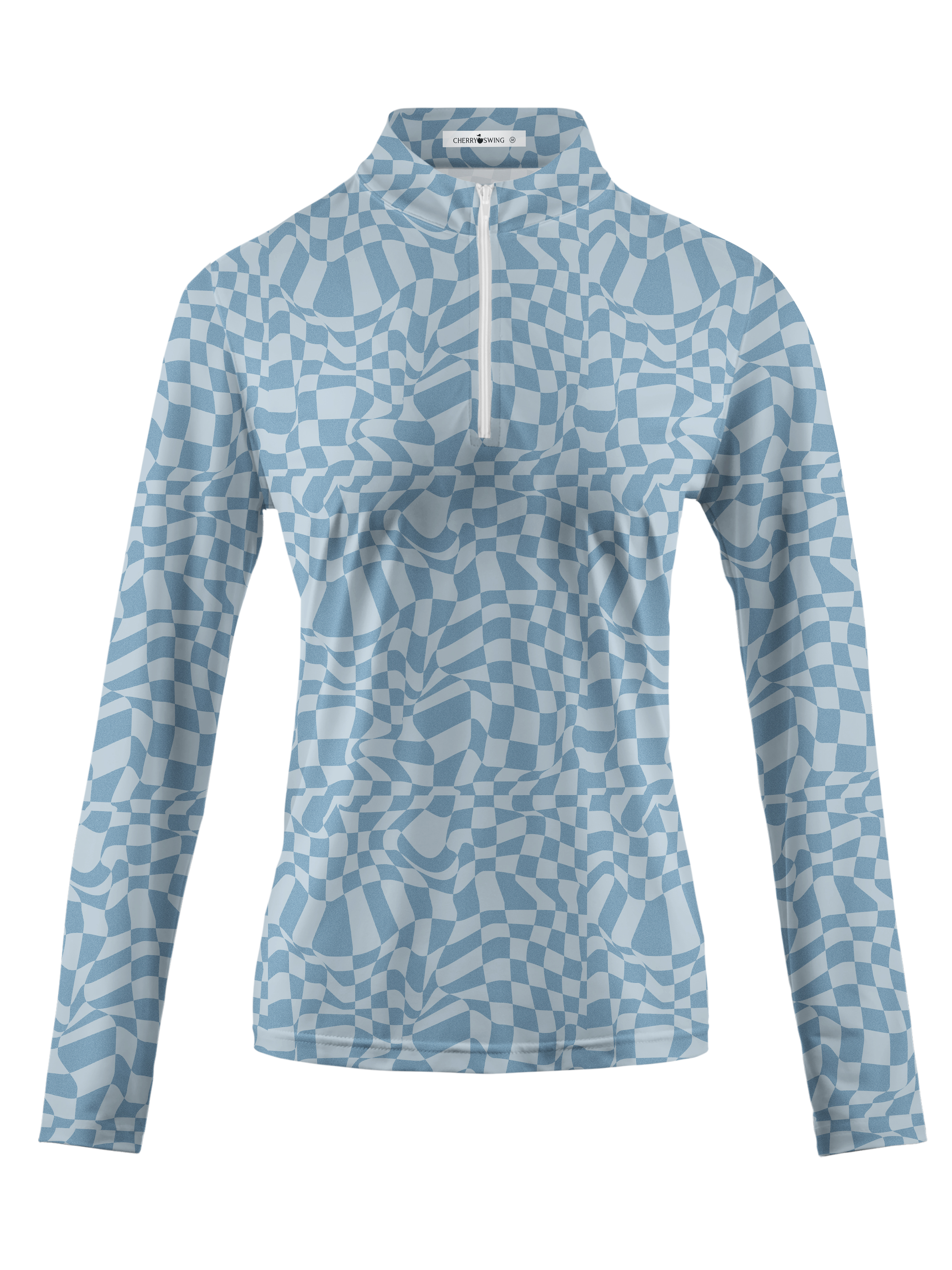 [Copy]Cherryswing Women's Gradient Color FlowersLong Sleeve Golf Polo