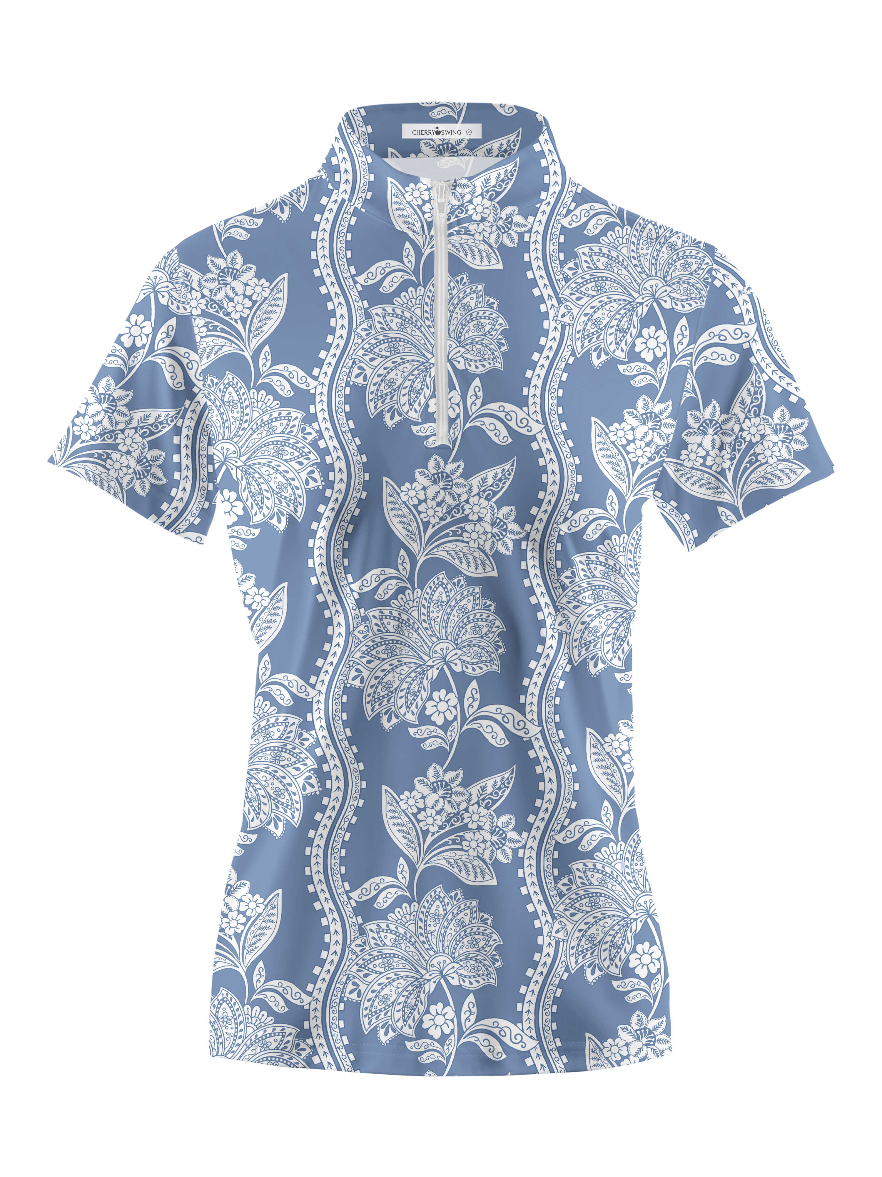 Cherryswing Women's Floral Short Sleeve Golf Polo Shirt