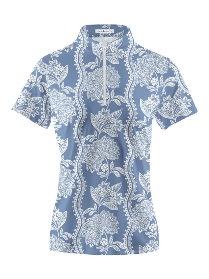 Cherryswing Women's Floral Short Sleeve Golf Polo Shirt