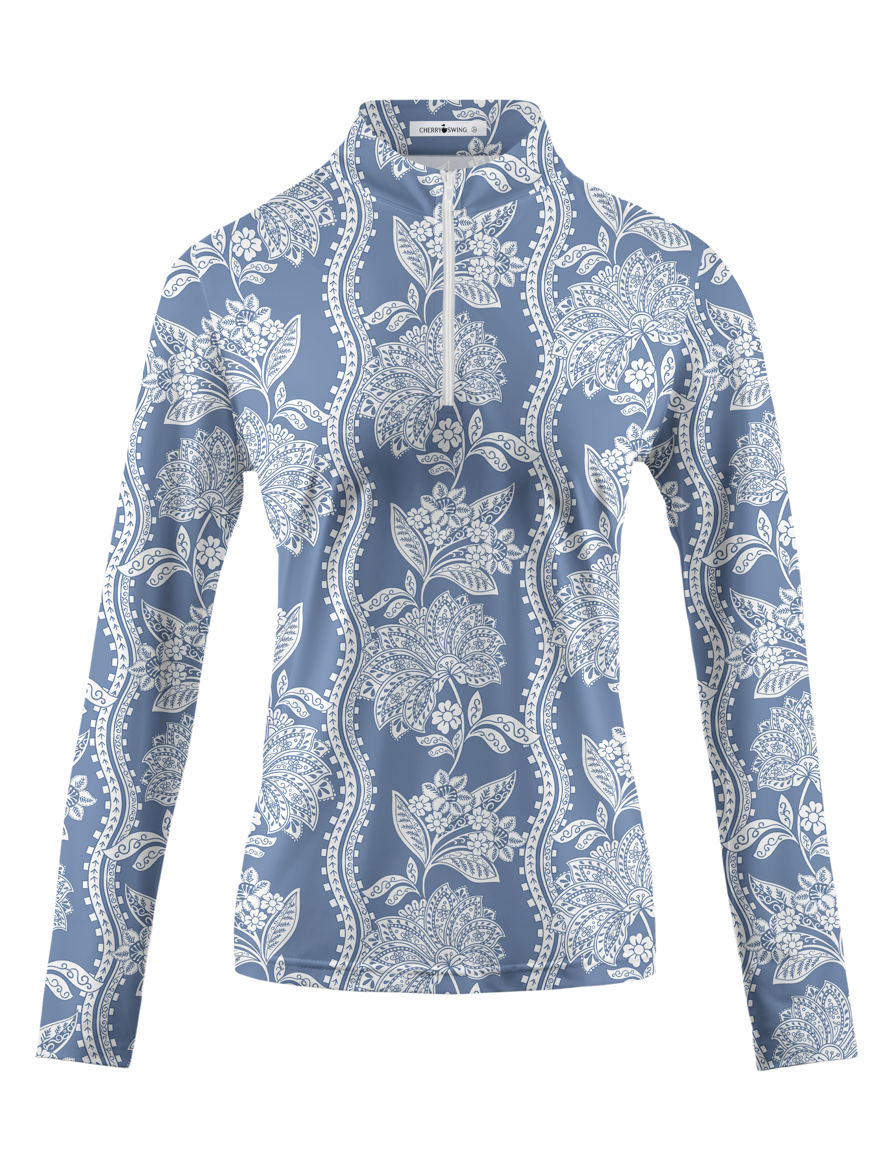 Cherryswing Women's Floral Long Sleeve Golf Polo Shirt