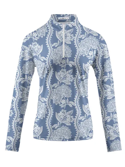 Cherryswing Women's Floral Long Sleeve Golf Polo Shirt