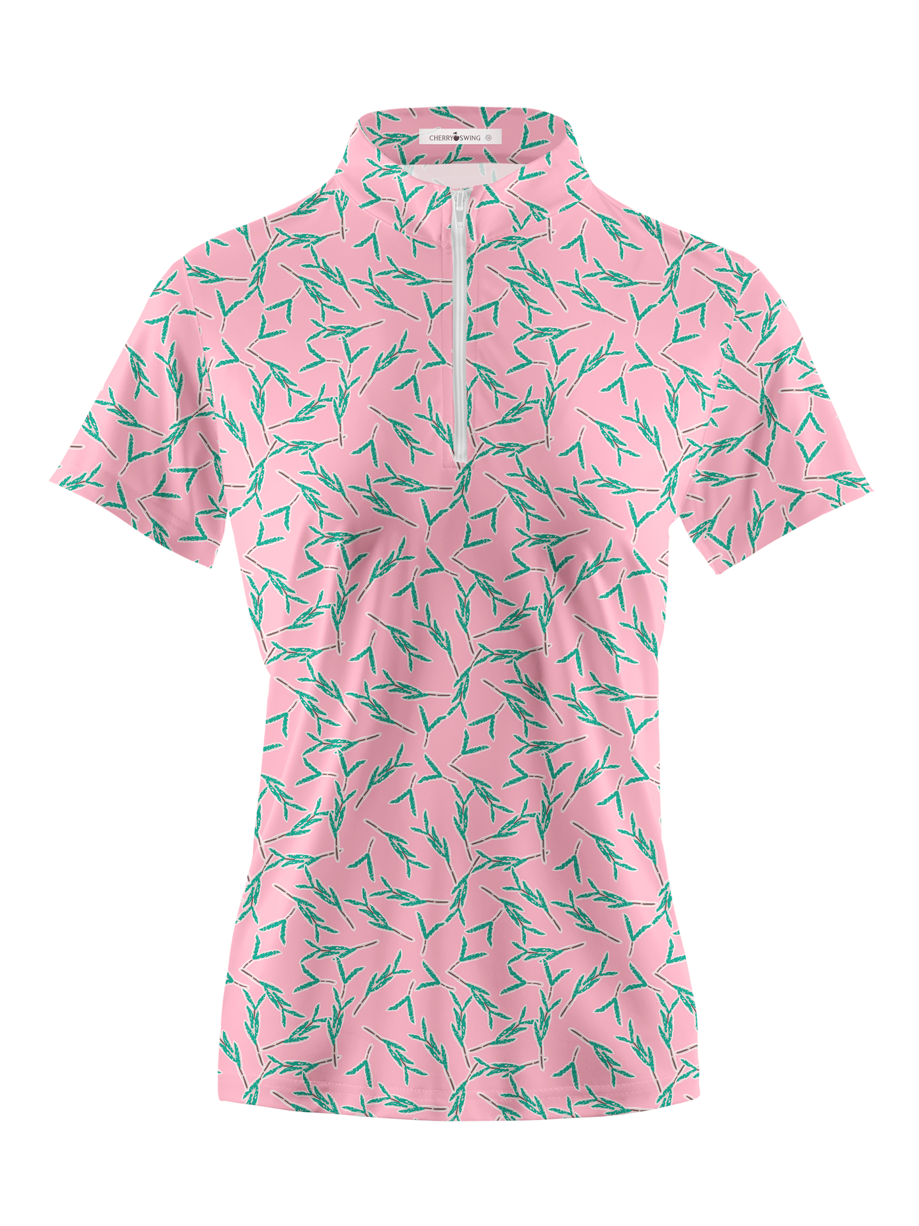 Cherryswing Women's Floral Short Sleeve Golf Polo Shirt
