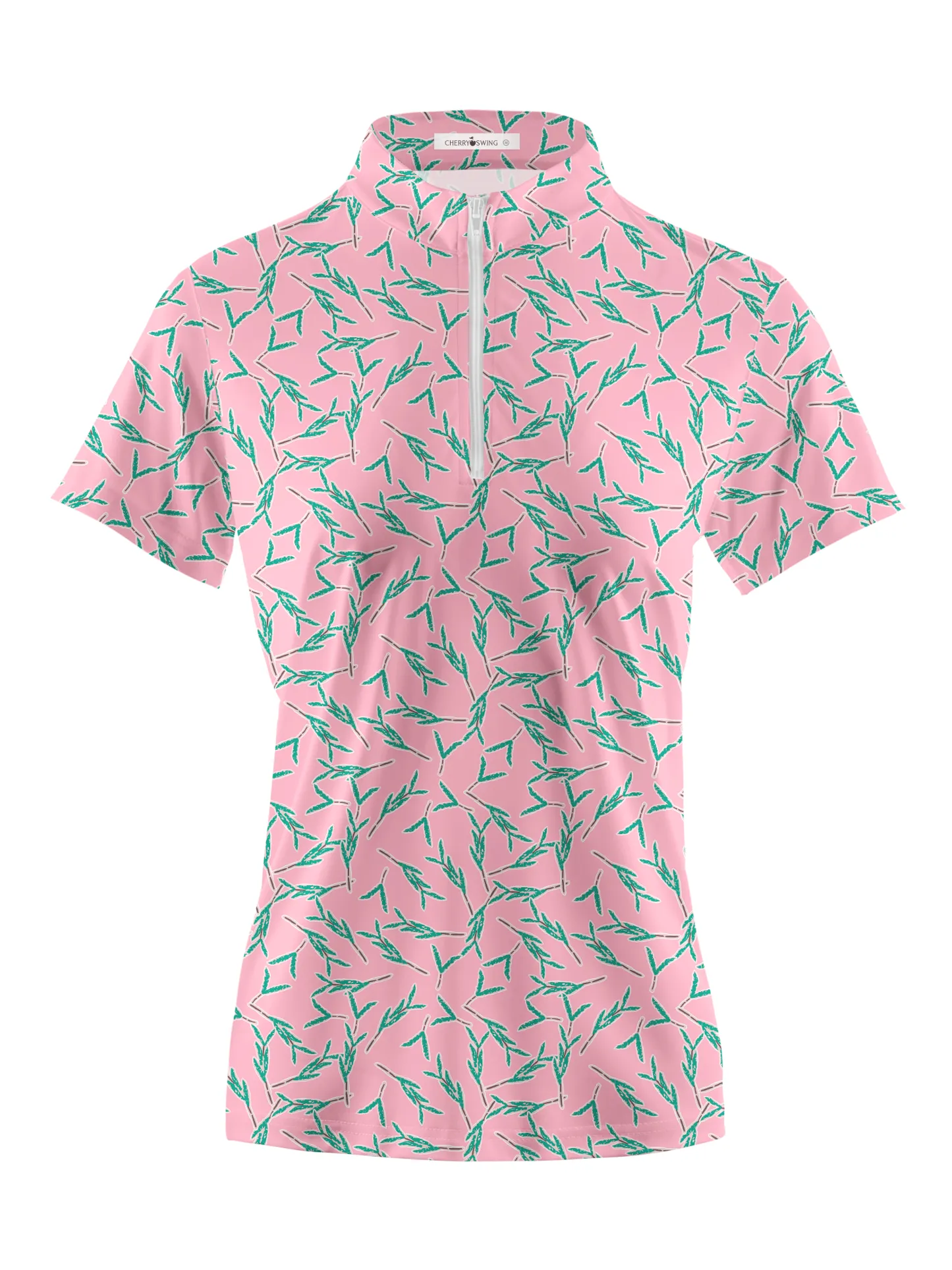 Cherryswing Women's Floral Symphony Sleeveless Golf ShirtShort Sleeve 