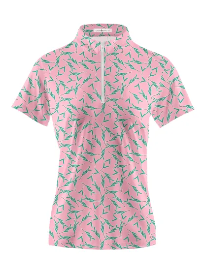 Cherryswing Women's Floral Short Sleeve Golf Polo Shirt