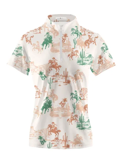 Cherryswing Women's Cowgirl Golf Short Sleeve Polo Shirt