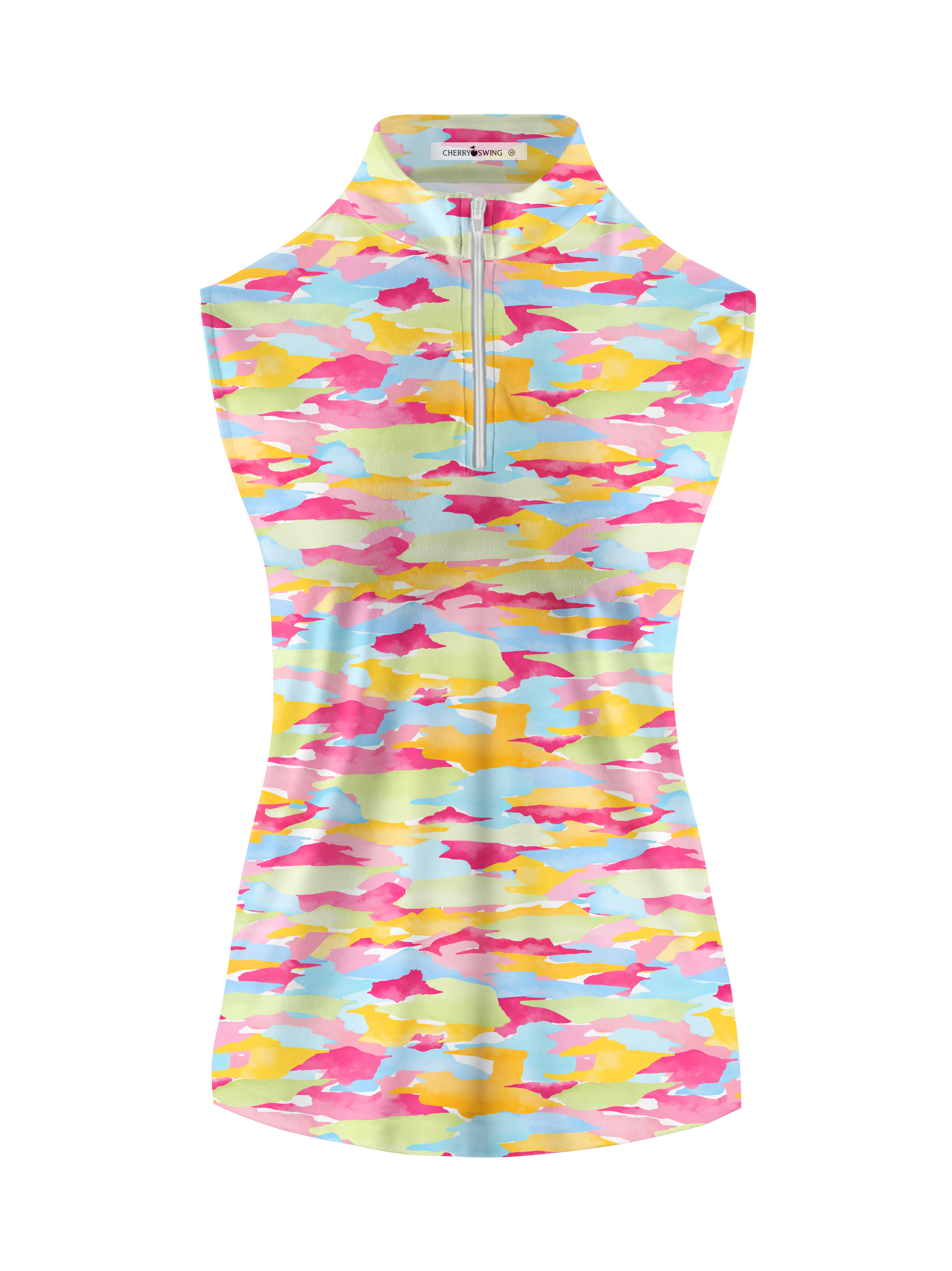 Cherryswing Women's Vibrant Camouflage Sleeveless Golf Shirt