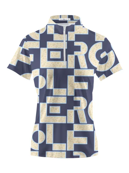 Cherryswing Women's Maze of Fairways Short Sleeve Golf Shirt