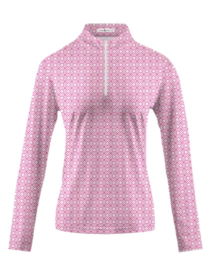 Cherryswing Women's Classic Plaid Long Sleeve Golf Shirt