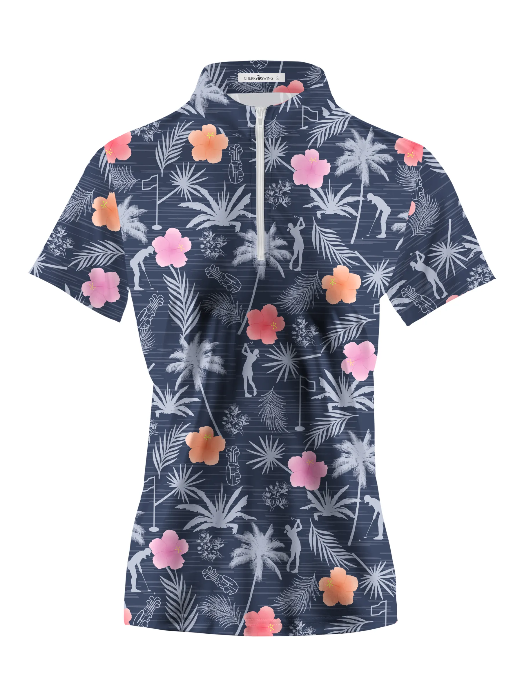 Cherryswing Women's Tropical Green Short Sleeve Golf Shirt