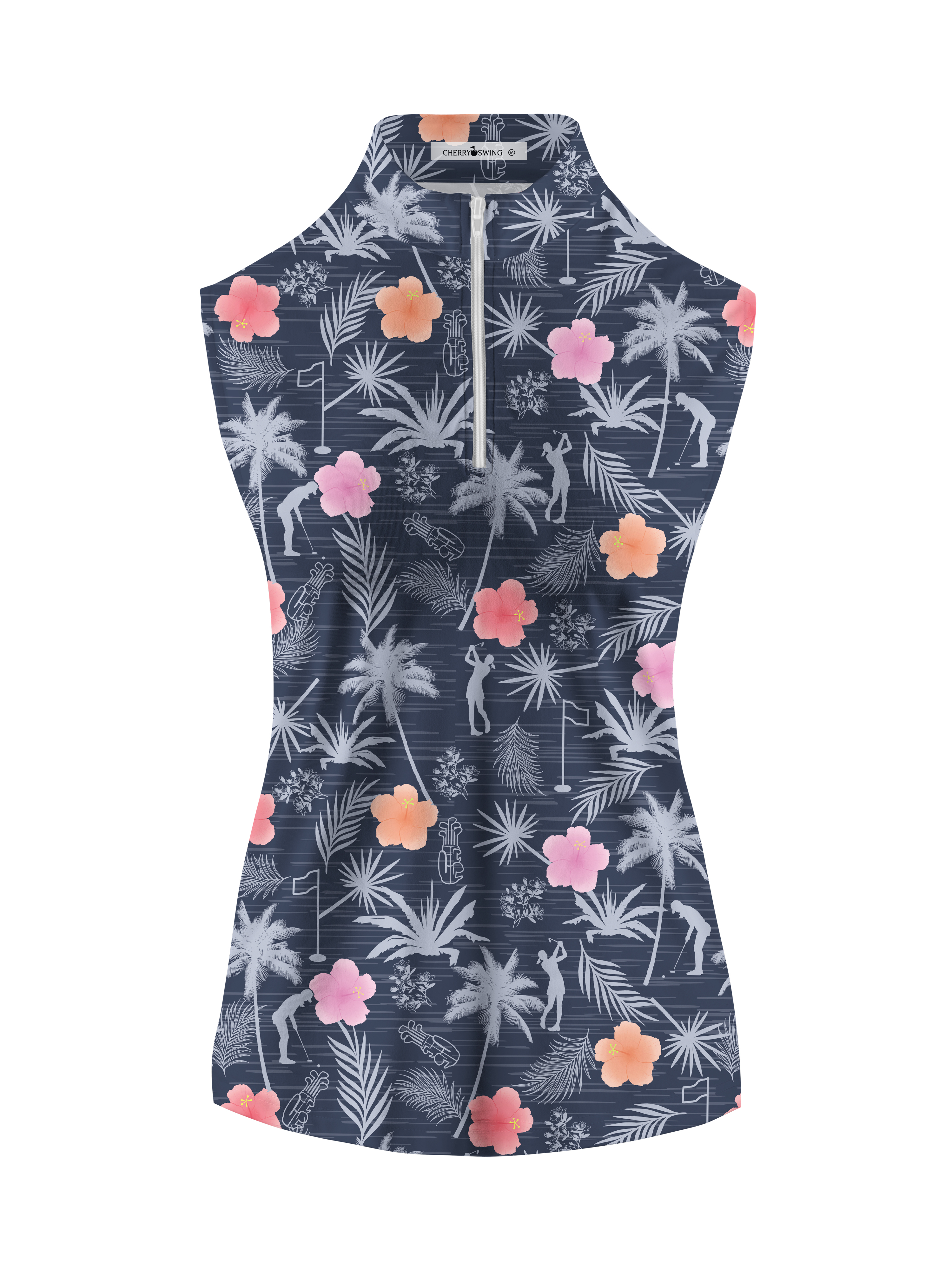 Cherryswing Women's Tropical Green Sleeveless Golf Shirt