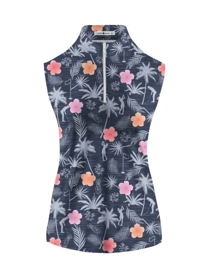 Cherryswing Women's Tropical Green Sleeveless Golf Shirt