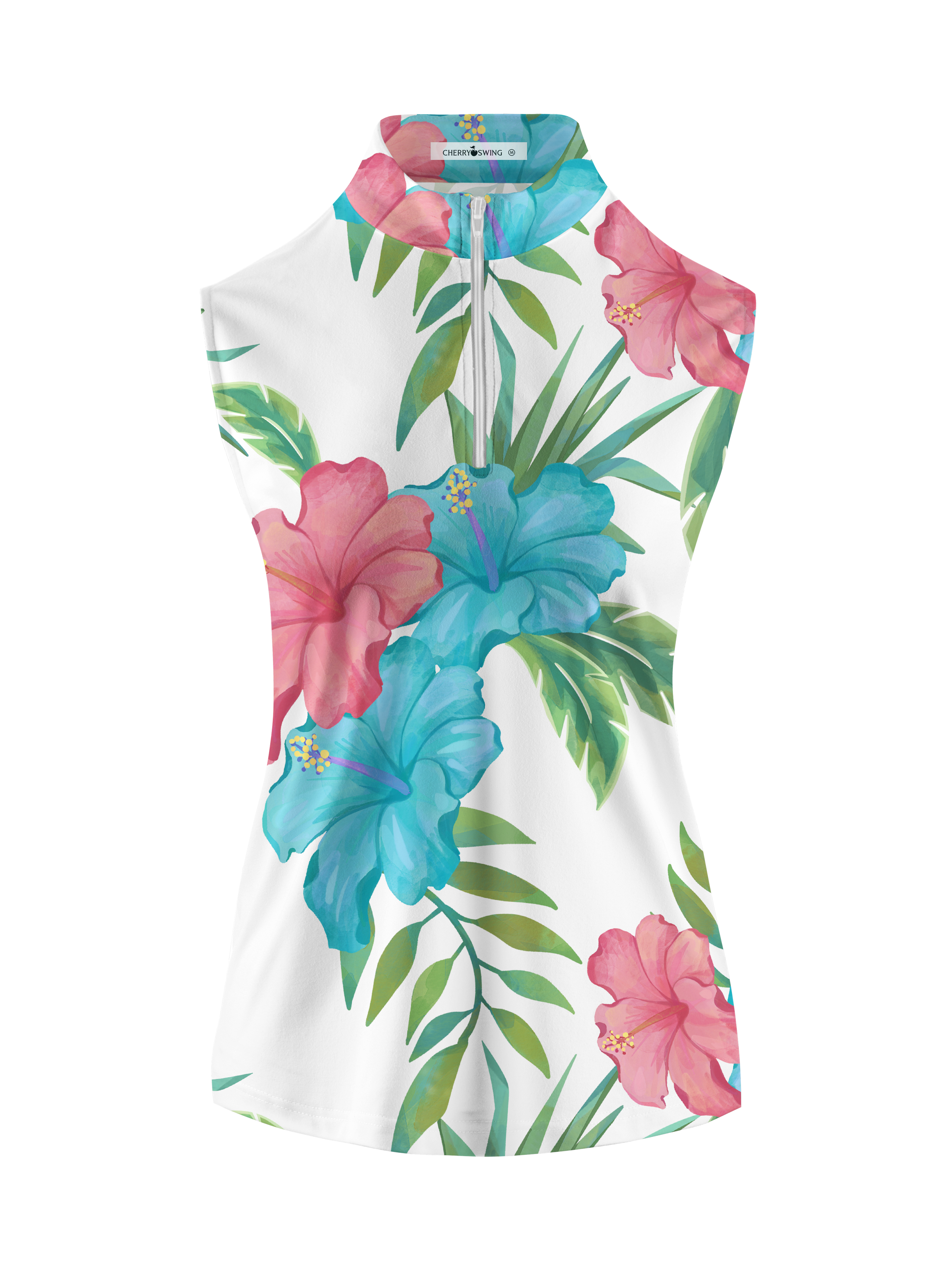 Cherryswing Women's Tropical Garden Sleeveless Golf Shirt