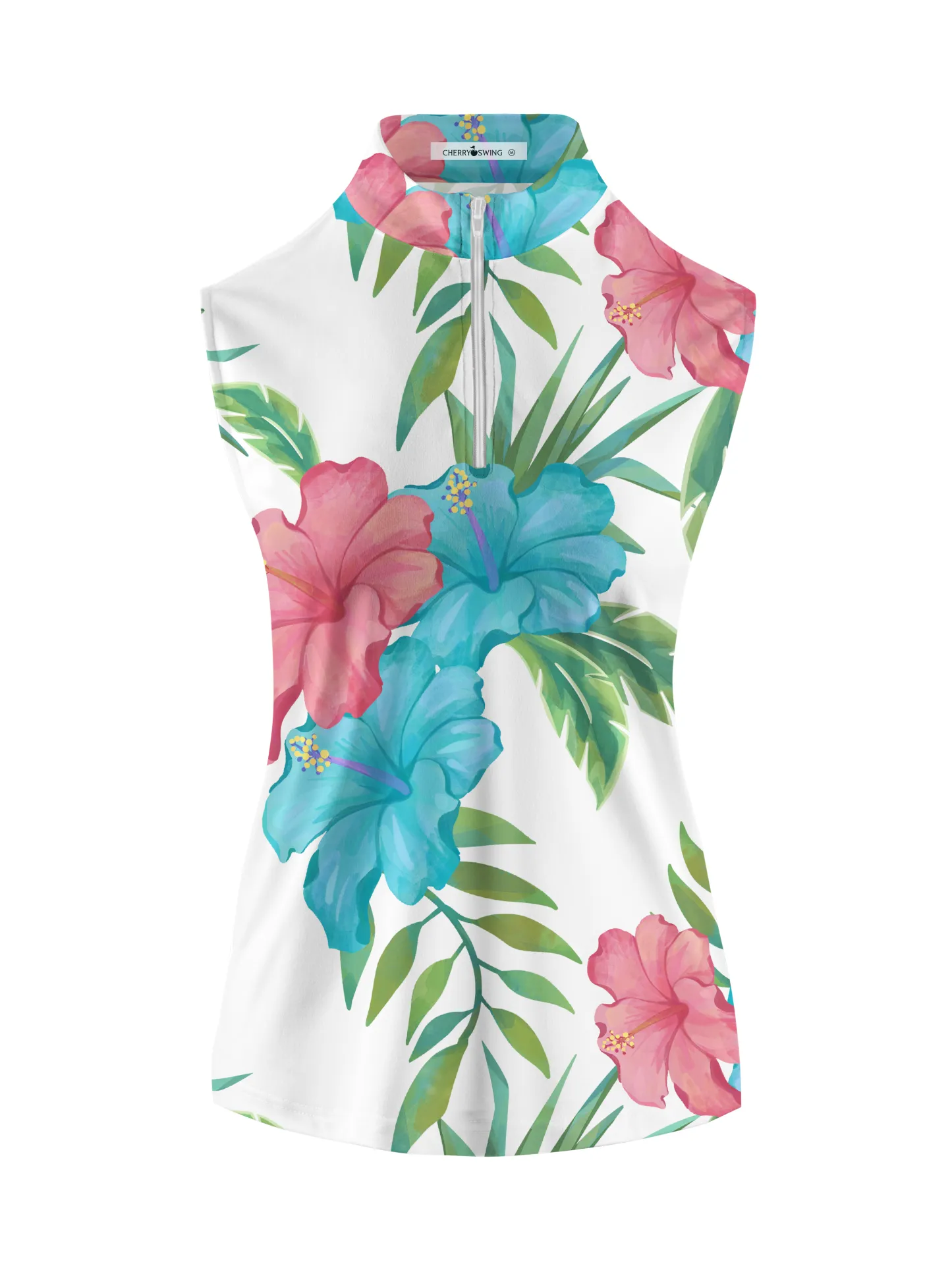 Cherryswing Women's Tropical Garden Sleeveless Golf Shirt