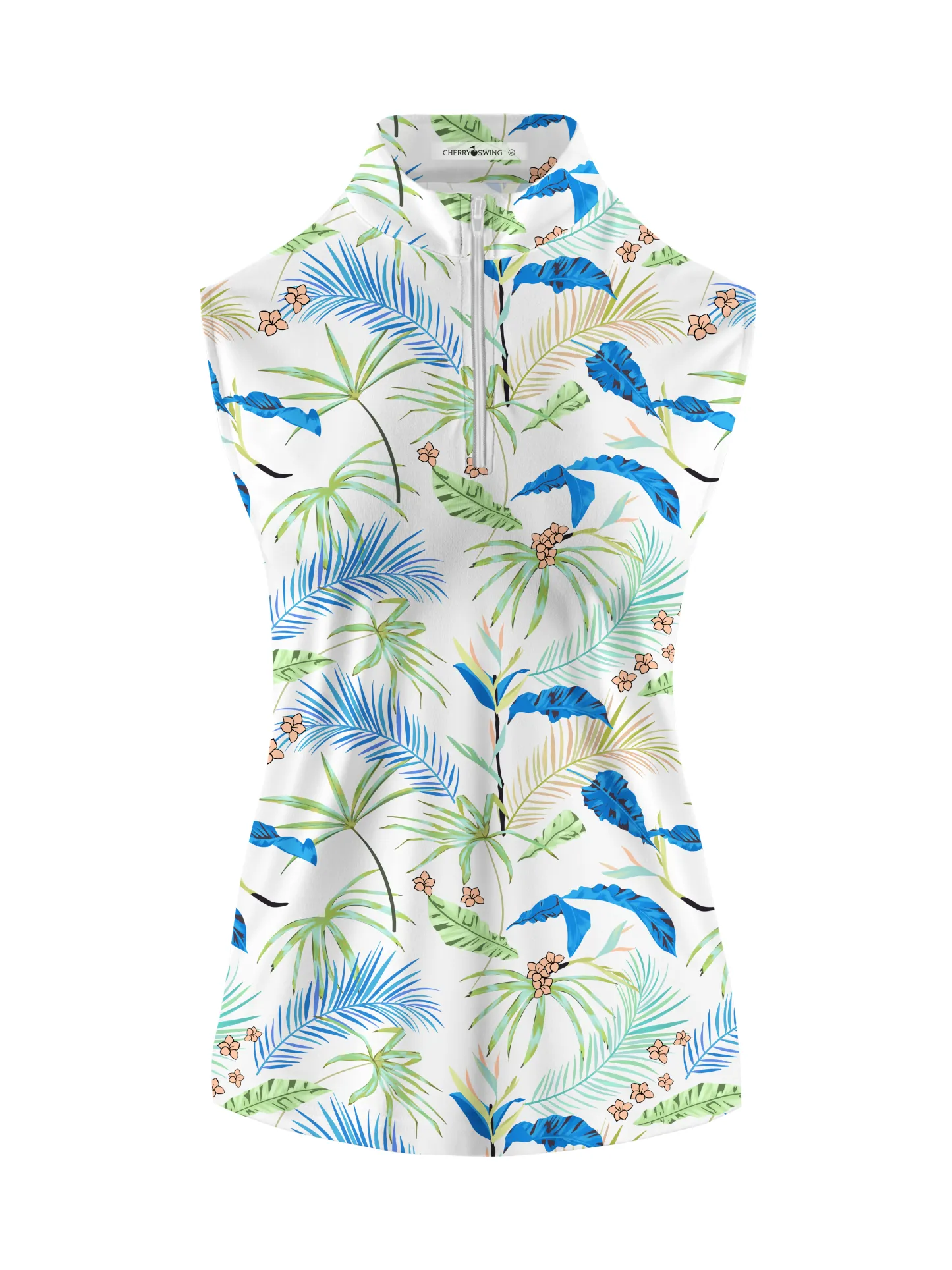 Cherryswing Women's Whimsy Palms Sleeveless Golf Shirt