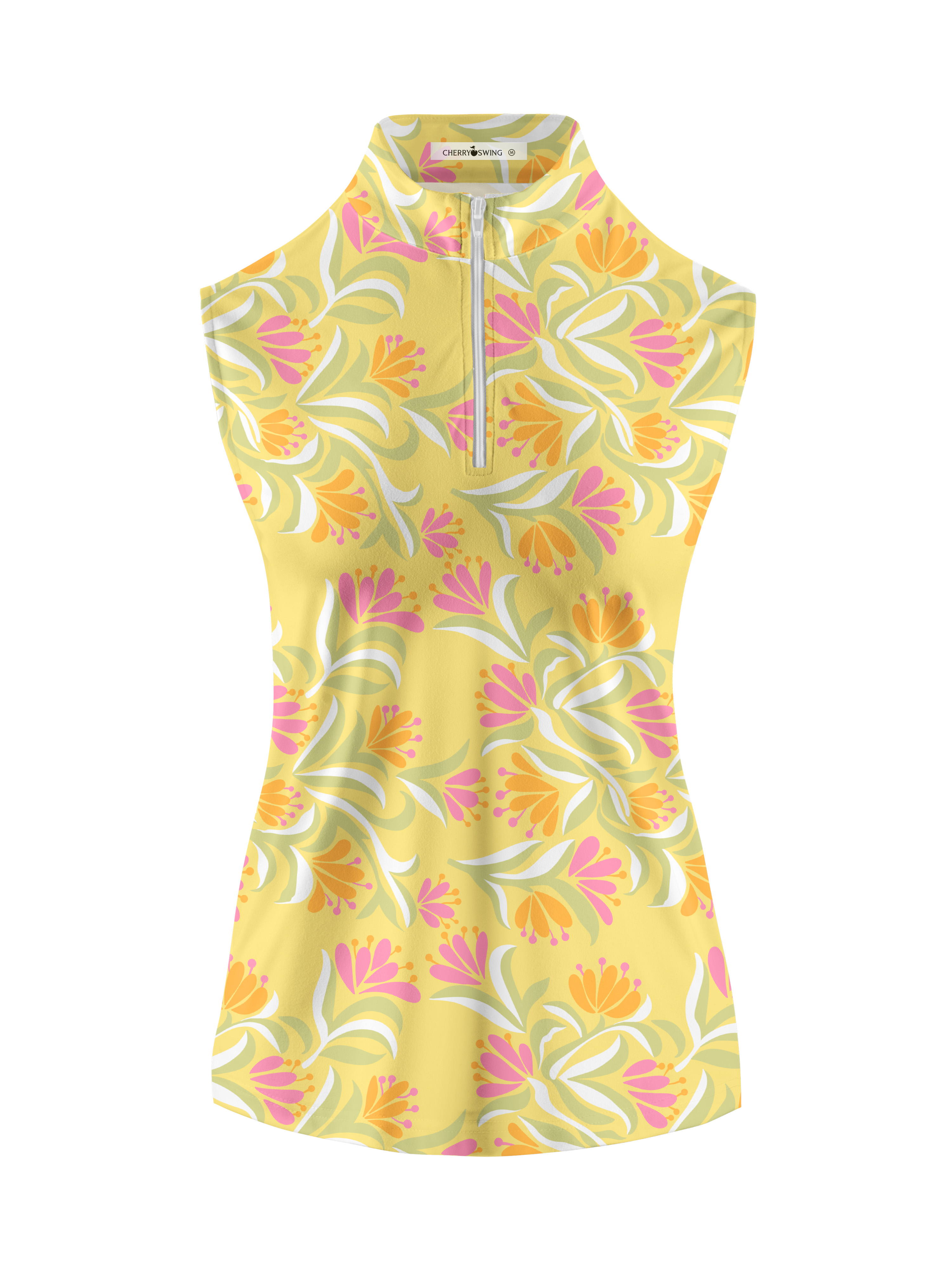 Cherryswing Women's Tropical Bloom Sleeveless Golf Shirt