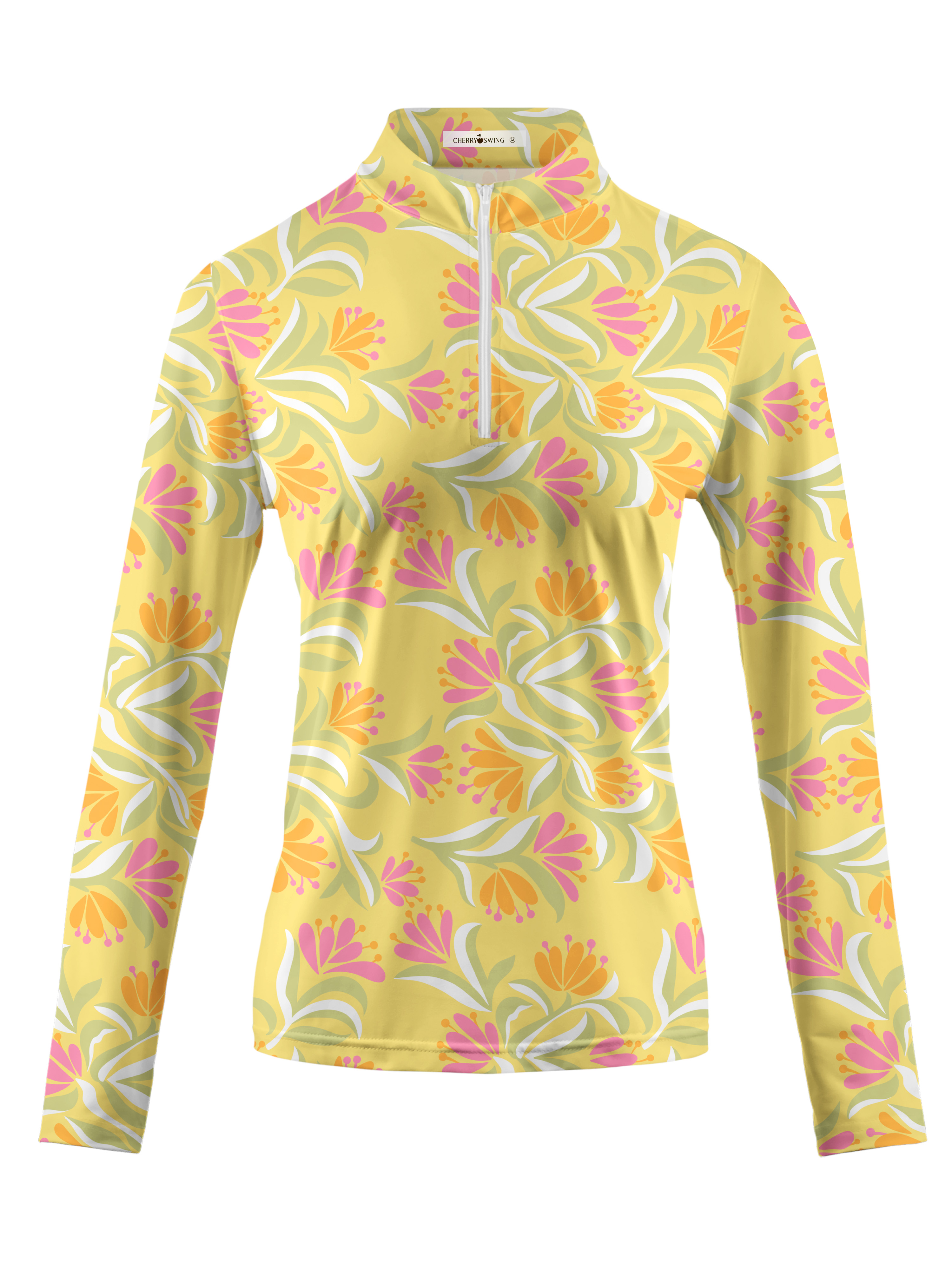 Cherryswing Women's Tropical Bloom Long Sleeve Golf Shirt
