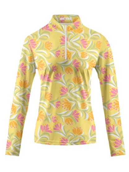 Cherryswing Women's Tropical Bloom Long Sleeve Golf Shirt