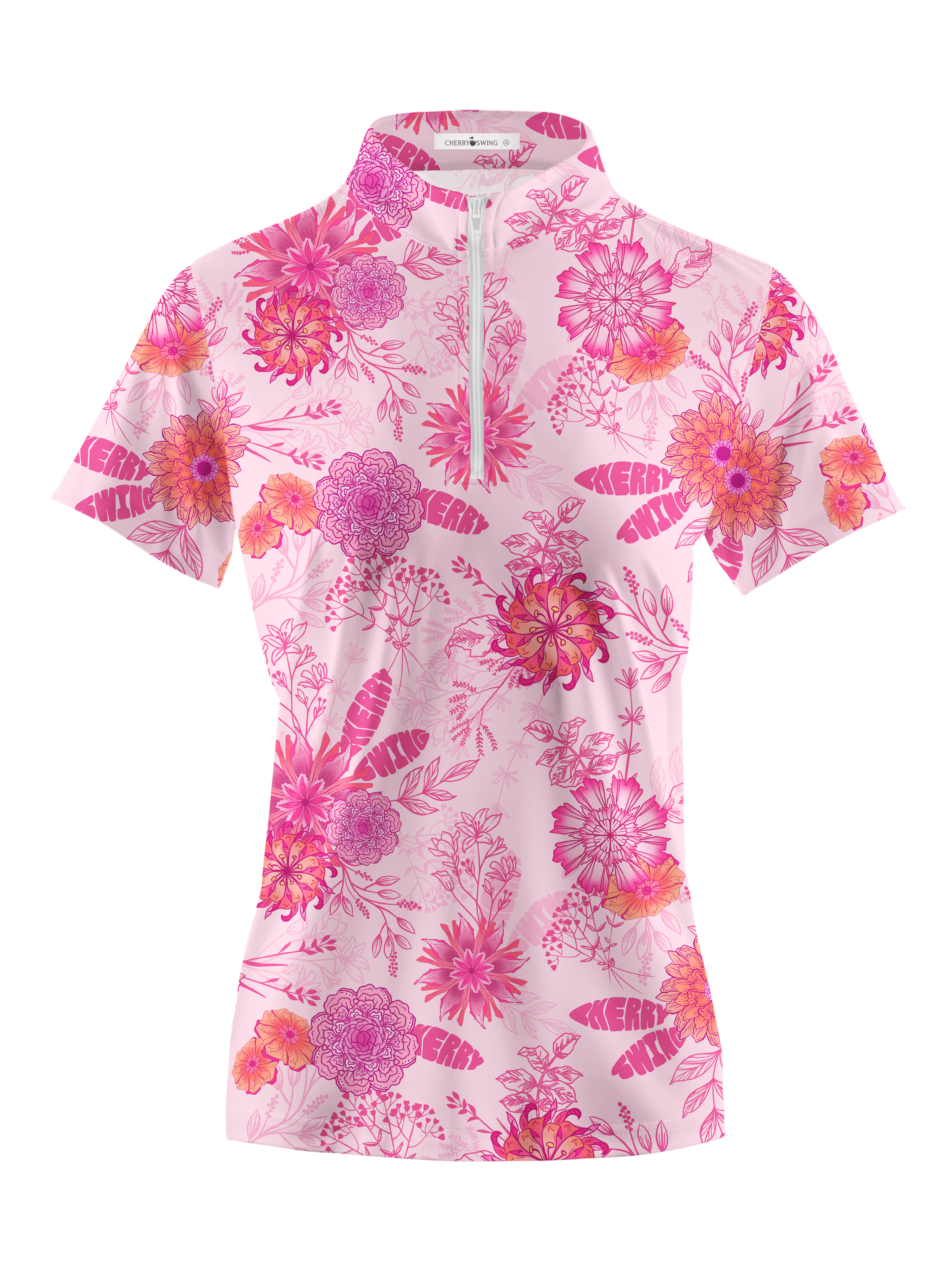 Cherryswing Women's Cherry Blossom Short Sleeve Golf Shirt