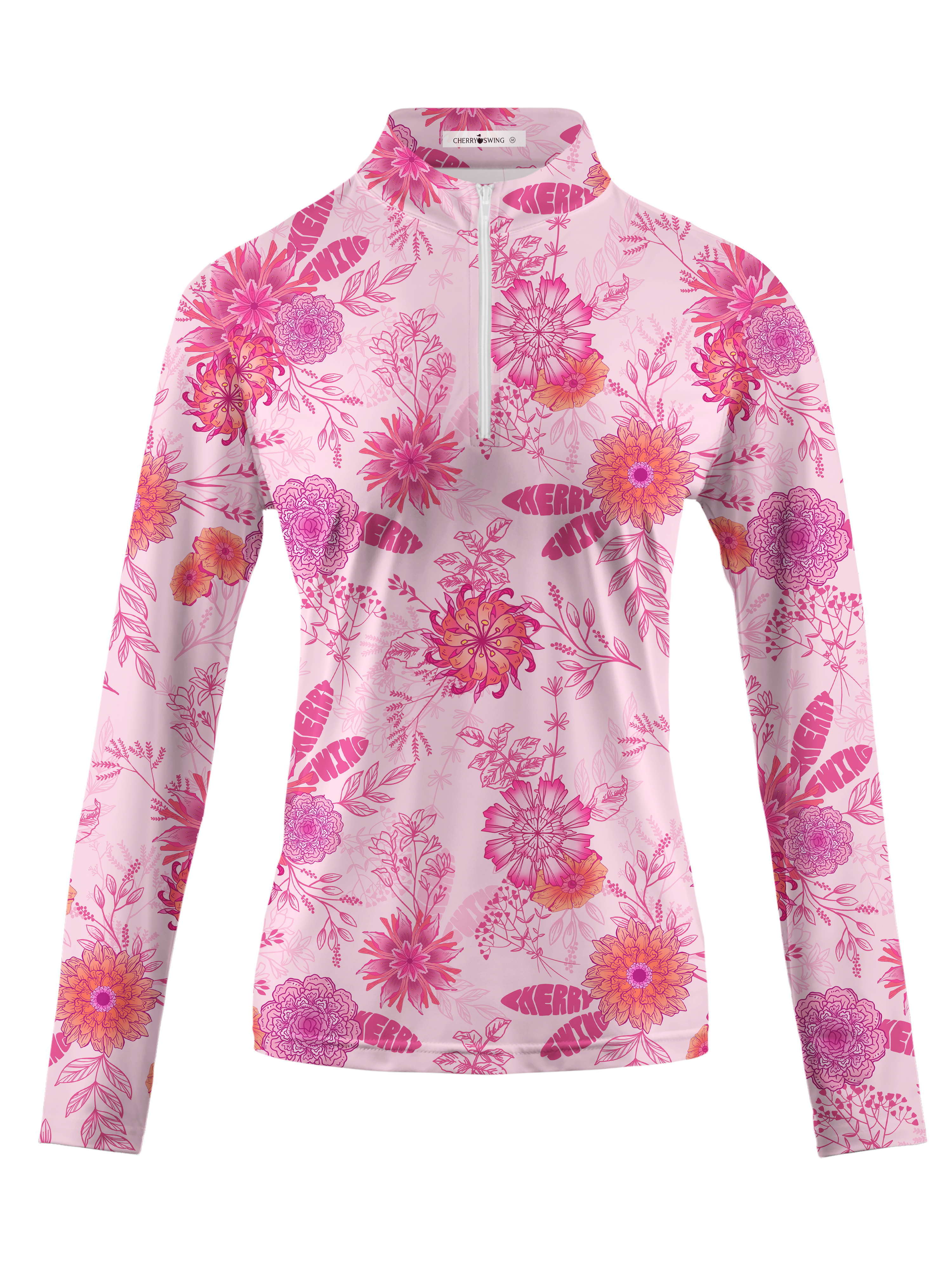 Cherryswing Women's Cherry Blossom Long Sleeve Golf Shirt
