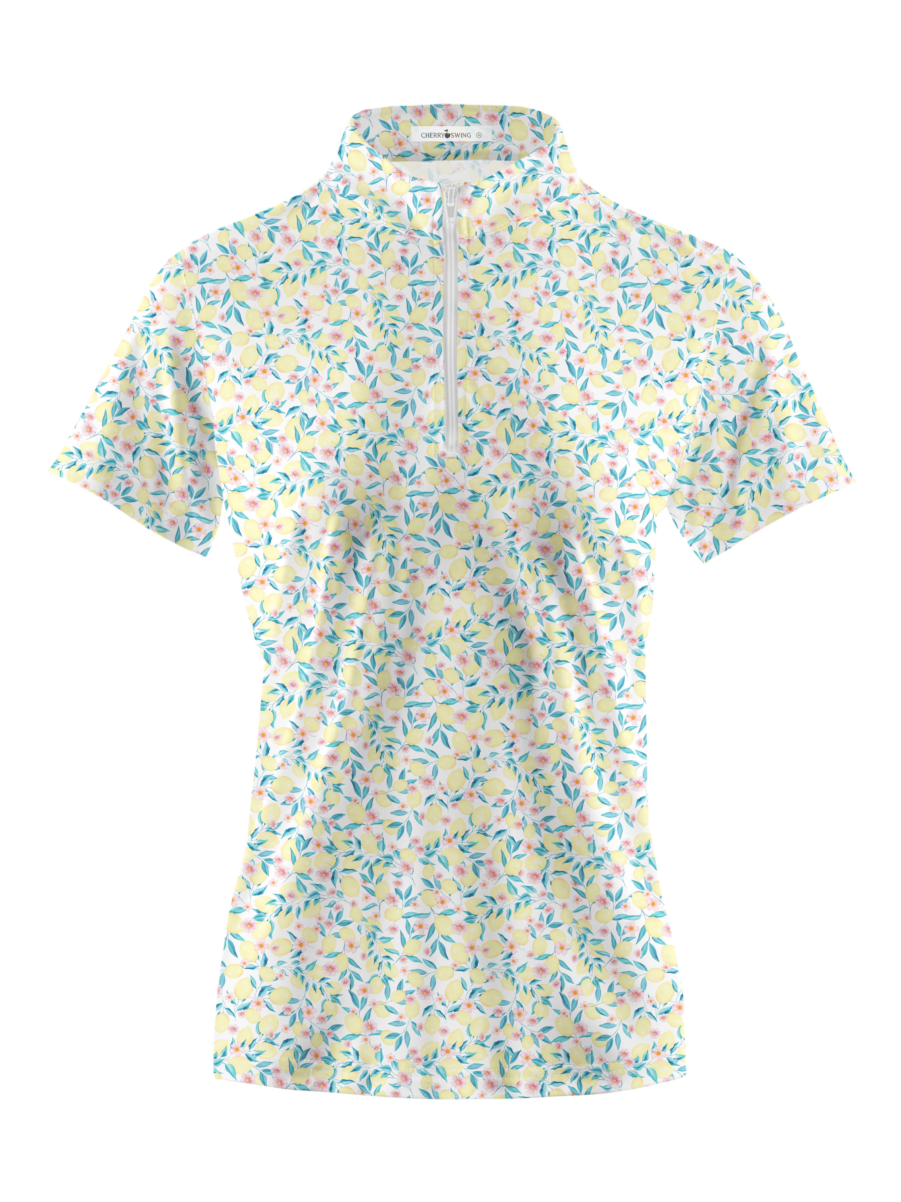 Cherryswing Women's Lemon Pattern Short Sleeve Golf Shirt