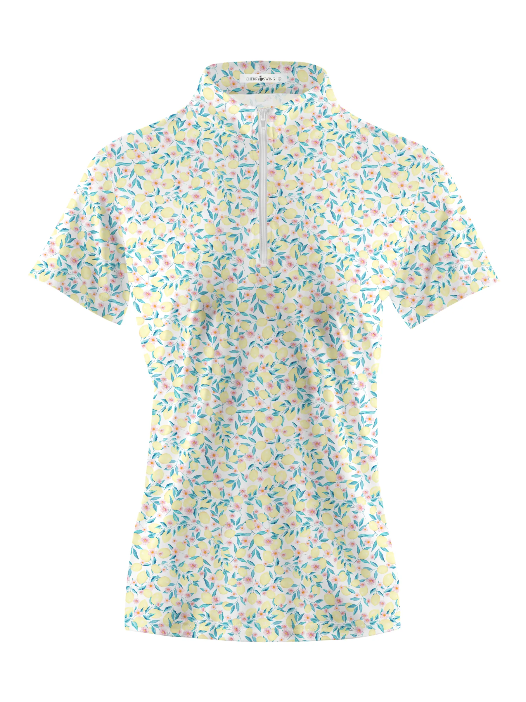 Cherryswing Women's Lemon Pattern Short Sleeve Golf Shirt