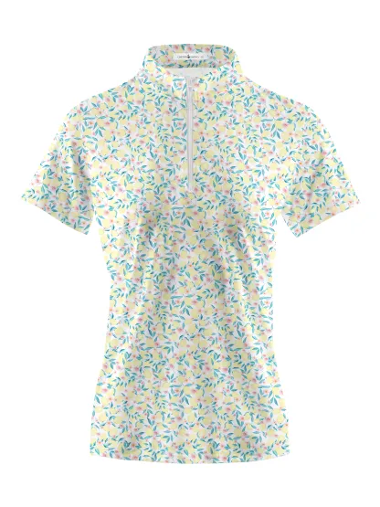 Cherryswing Women's Lemon Pattern Short Sleeve Golf Shirt