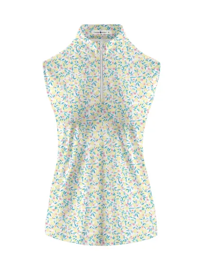 Cherryswing Women's Lemon Pattern Sleeveless Golf Shirt