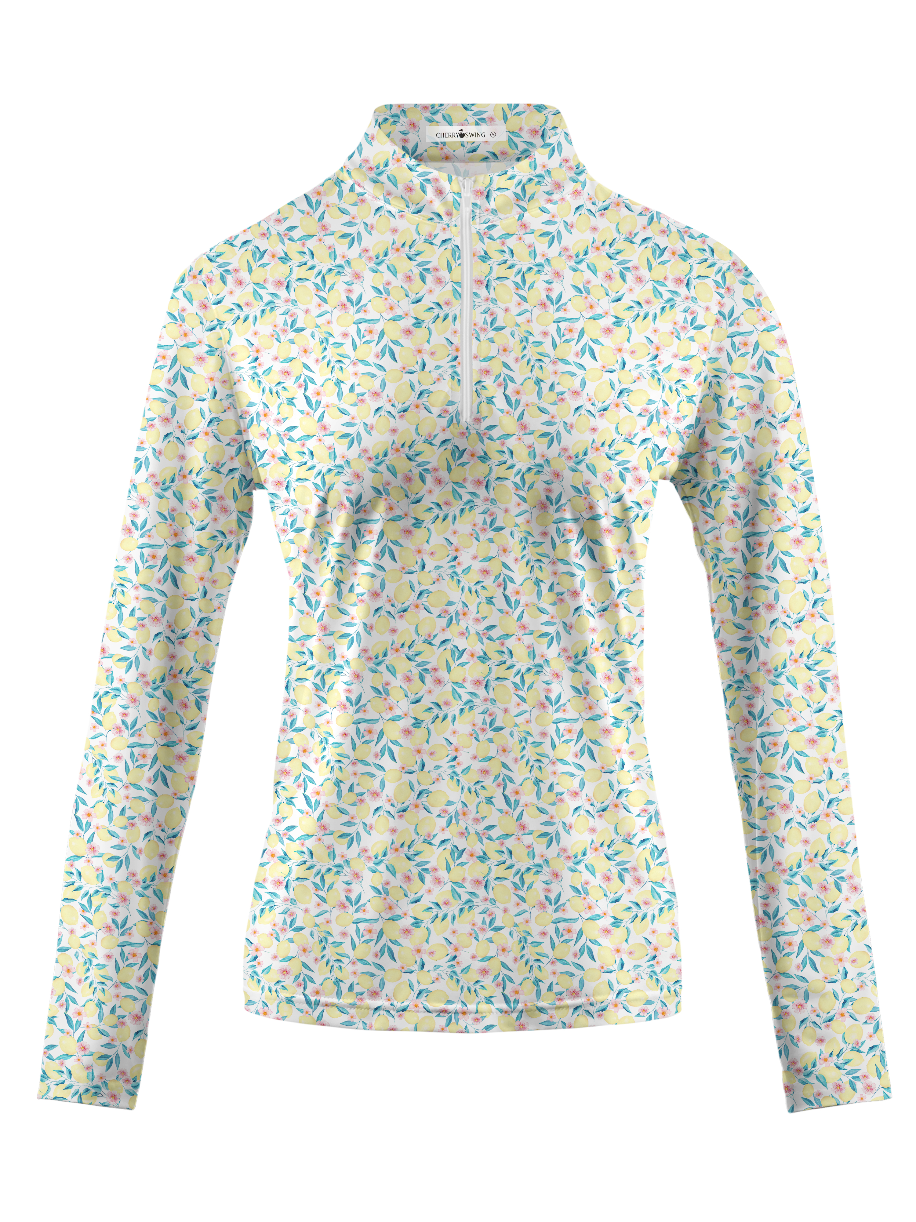Cherryswing Women's Lemon Pattern Long Sleeve Golf Shirt