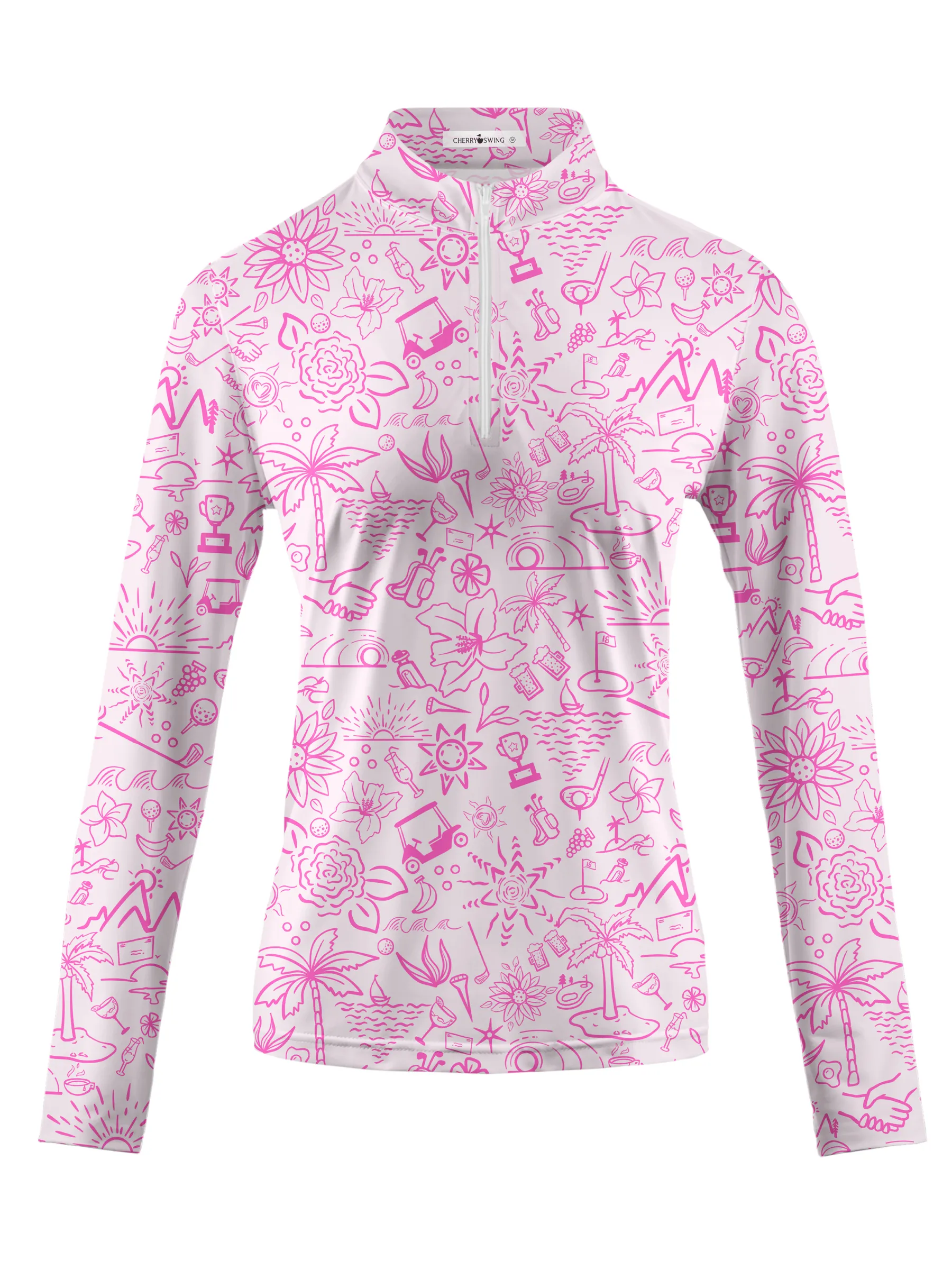 Cherryswing Women's Garden Party Long Sleeve Golf Shirt