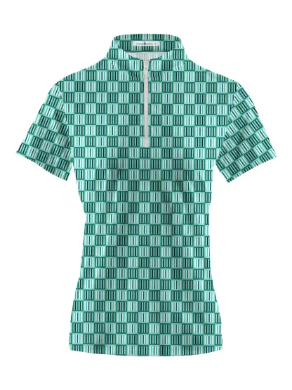 Cherryswing Women's Geometric Mastery Short Sleeve Golf Shirt