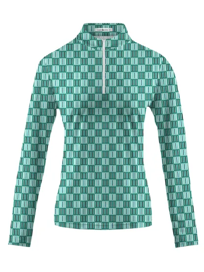 Cherryswing Women's Geometric Mastery Long Sleeve Golf Shirt