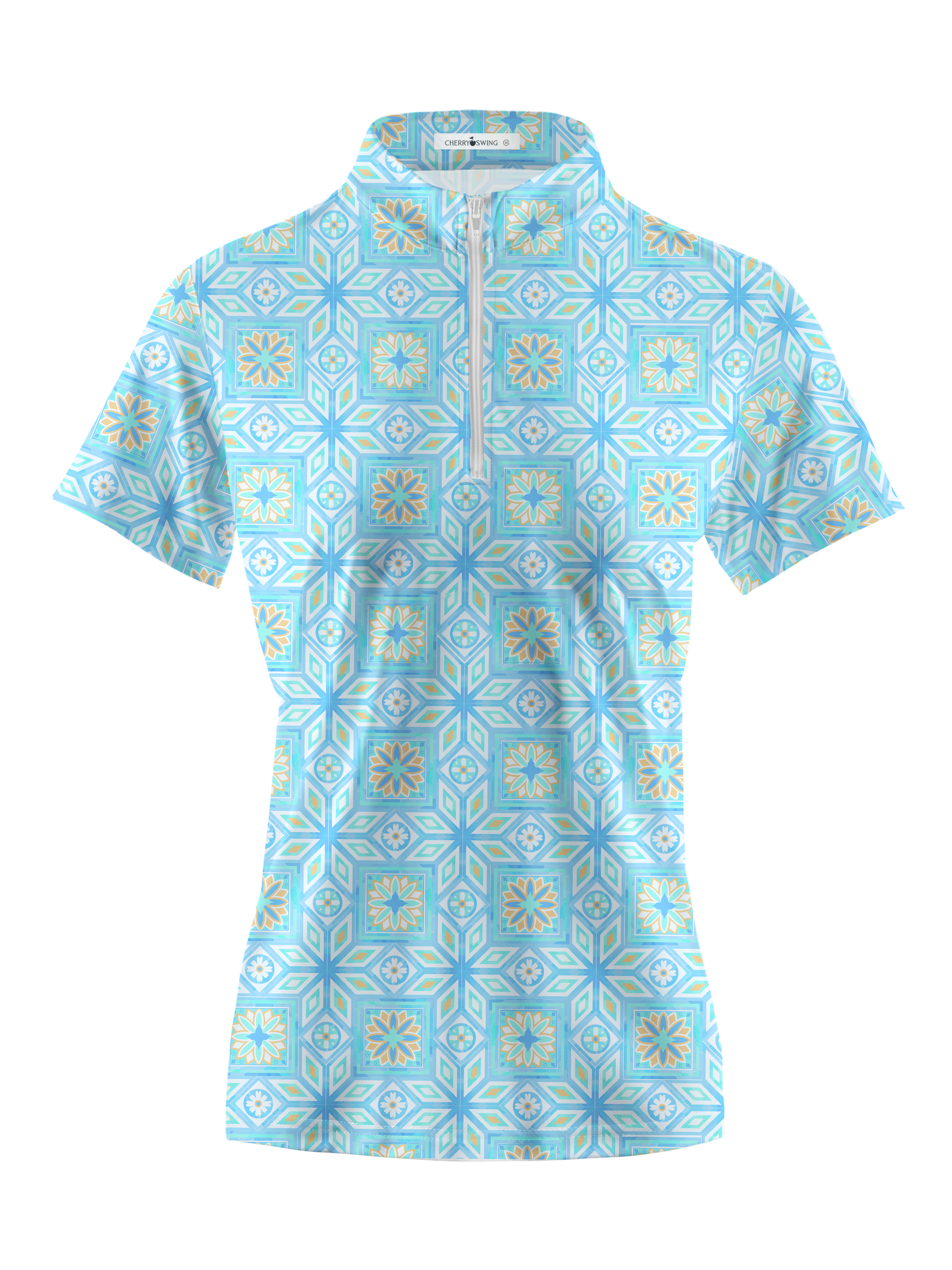 Cherryswing Women's Elegance Mosaic Short Sleeve Golf Shirt