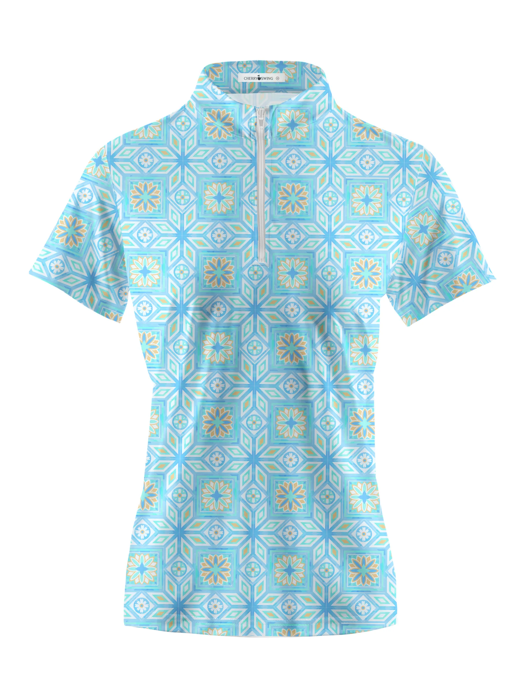 Cherryswing Women's Elegance Mosaic Short Sleeve Golf Shirt