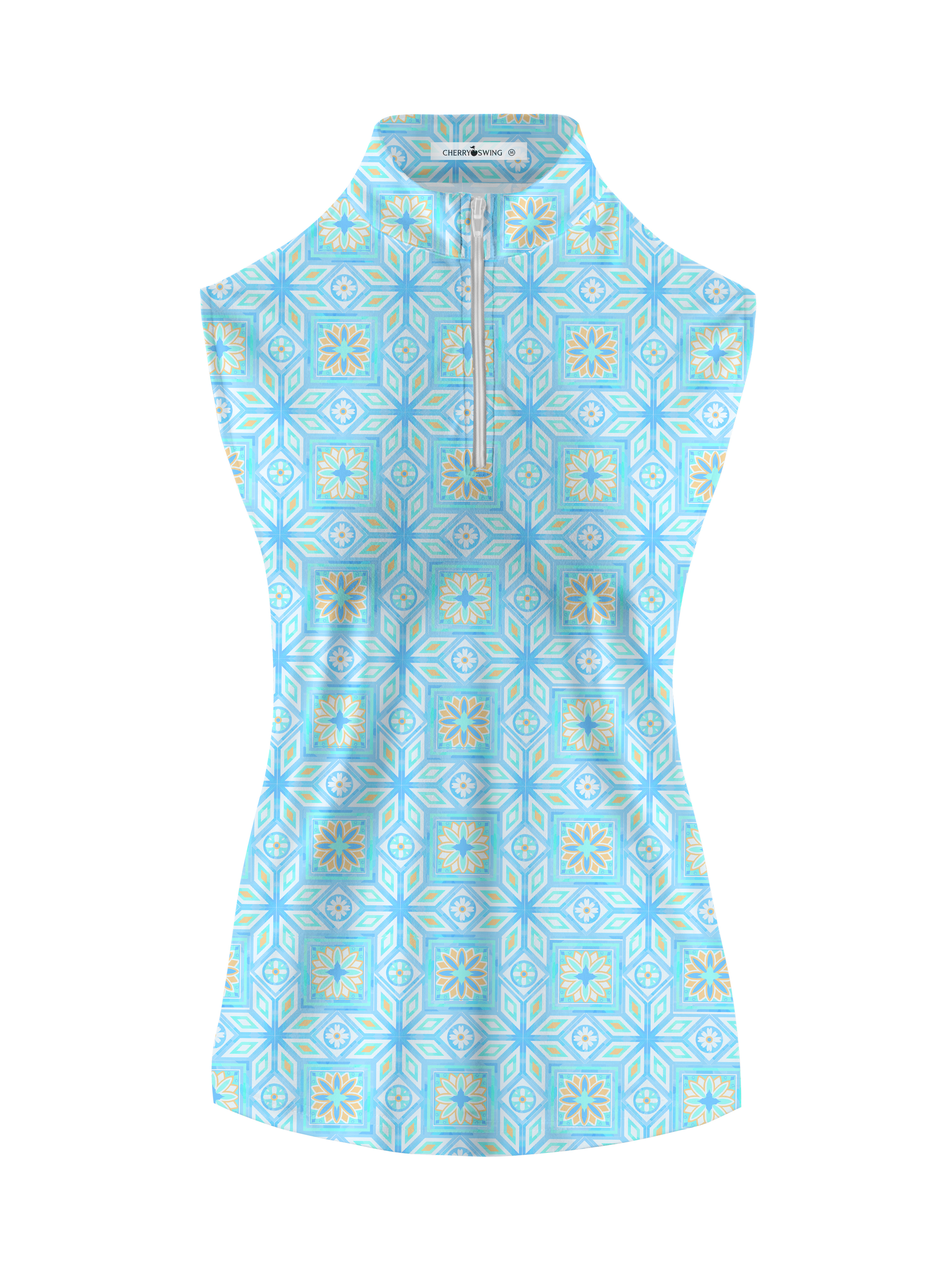Cherryswing Women's Elegance Mosaic Sleeveless Golf Shirt