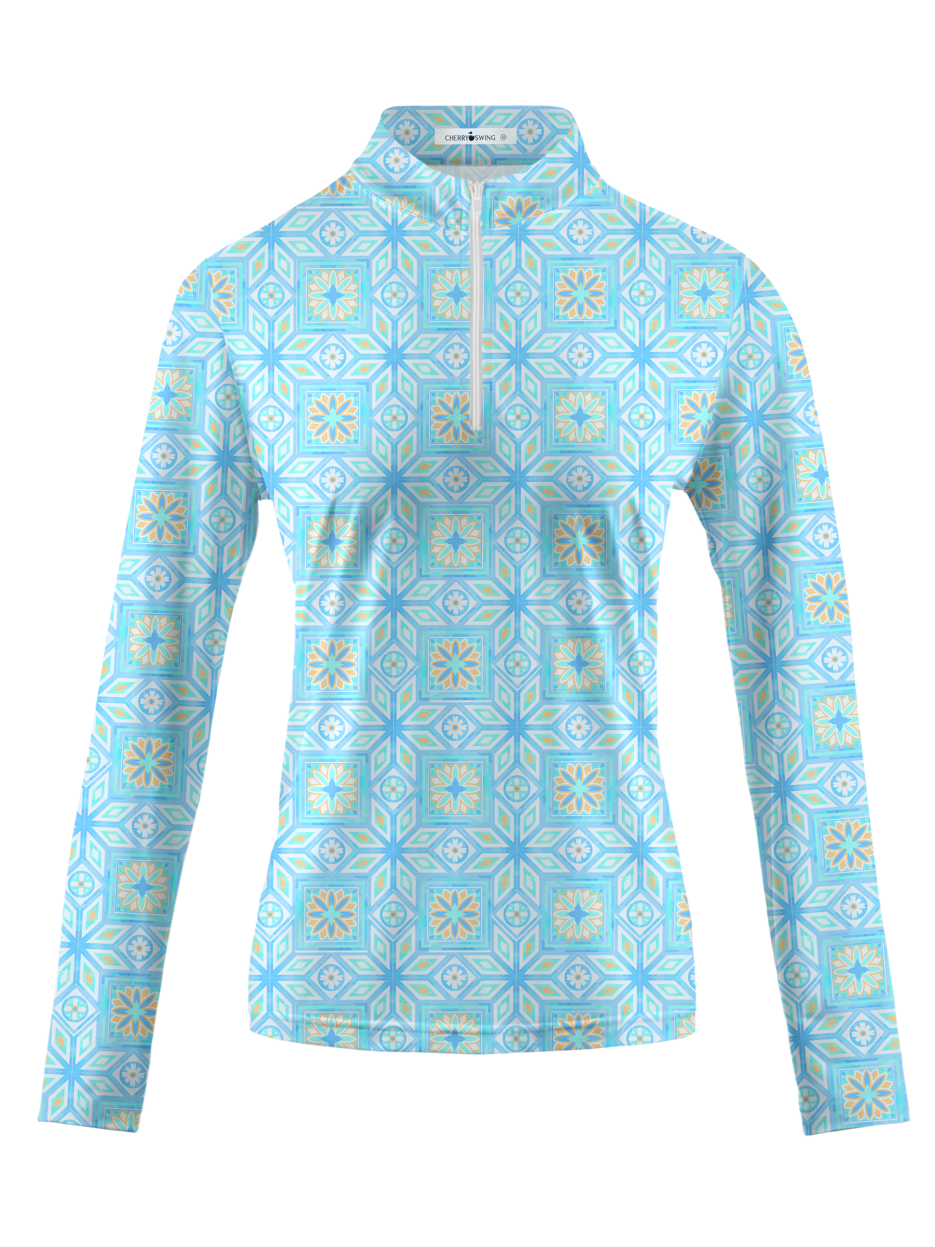 Cherryswing Women's Elegance Mosaic Long Sleeve Golf Shirt